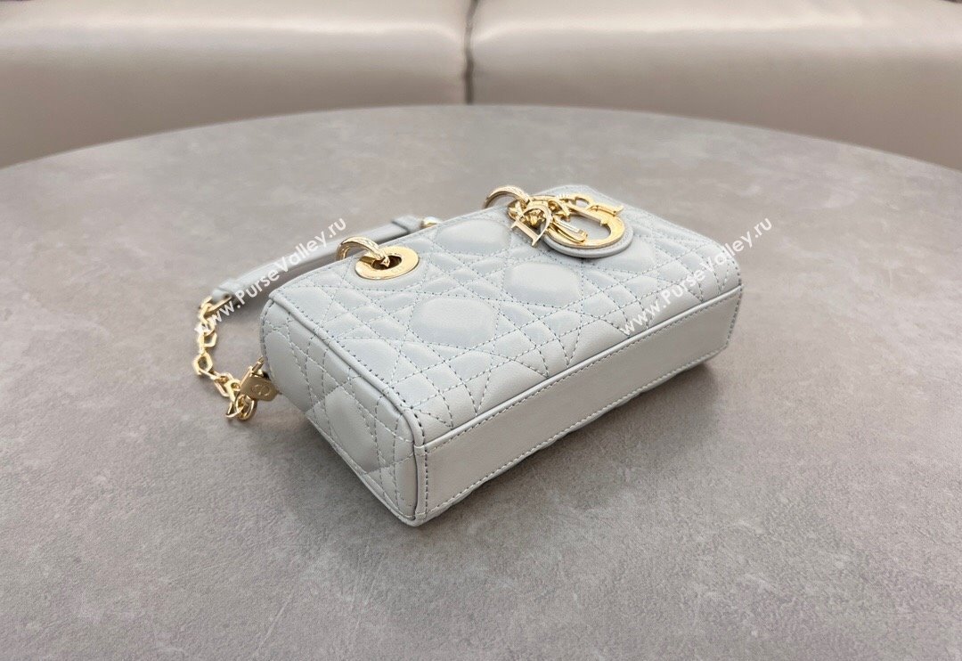 Dior Micro Lady D-Joy Bag in Cannage Lambskin Cloud Grey 2024 S0910 (BF-241031104)