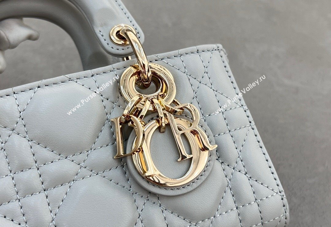 Dior Micro Lady D-Joy Bag in Cannage Lambskin Cloud Grey 2024 S0910 (BF-241031104)