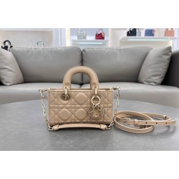 Dior Micro Lady D-Joy Bag in Cannage Lambskin Light Beige 2024 S0910 (BF-241031105)