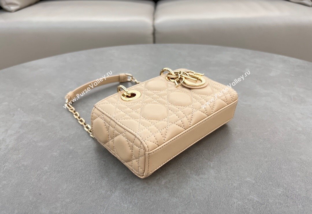 Dior Micro Lady D-Joy Bag in Cannage Lambskin Light Beige 2024 S0910 (BF-241031105)