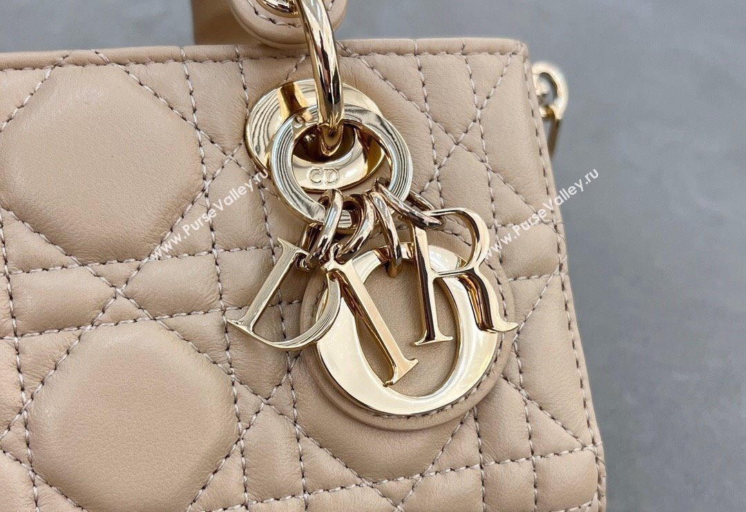 Dior Micro Lady D-Joy Bag in Cannage Lambskin Light Beige 2024 S0910 (BF-241031105)