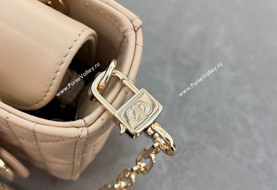 Dior Micro Lady D-Joy Bag in Cannage Lambskin Light Beige 2024 S0910 (BF-241031105)