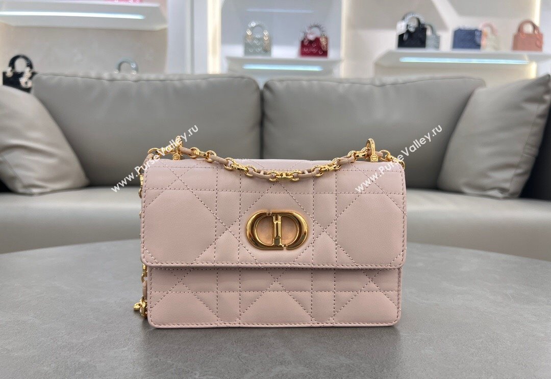 Dior Miss Caro Mini bag in Macrocannage Lambskin Blush Pink 2024 5169 (XXG-241031090)