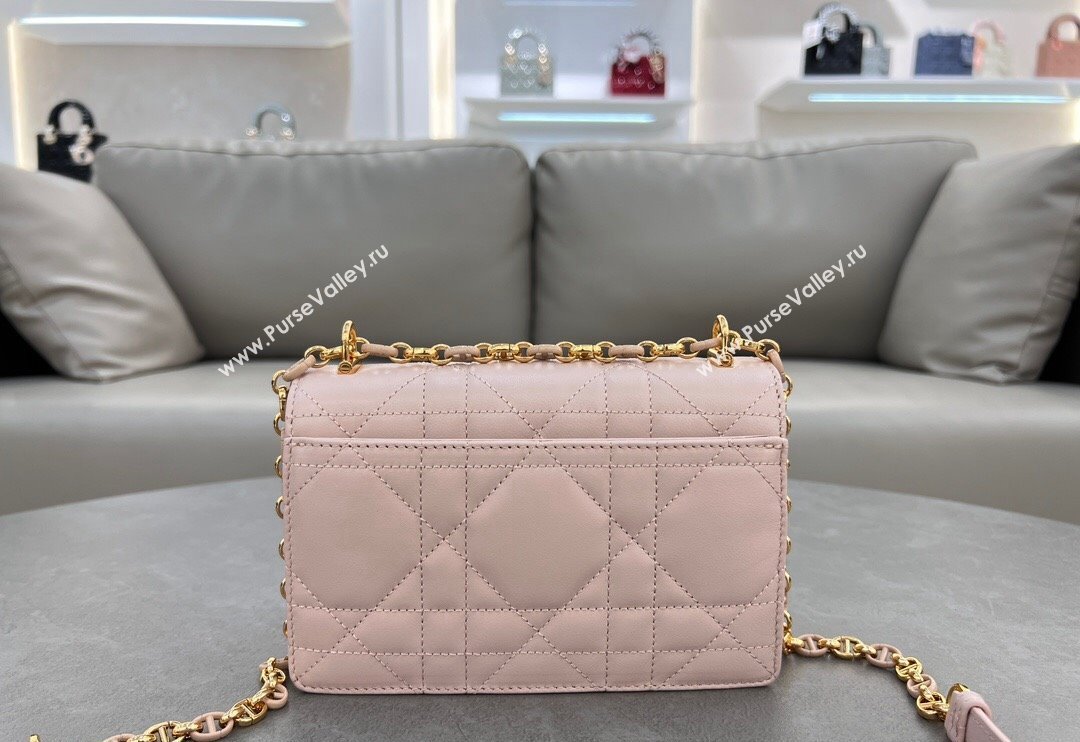 Dior Miss Caro Mini bag in Macrocannage Lambskin Blush Pink 2024 5169 (XXG-241031090)