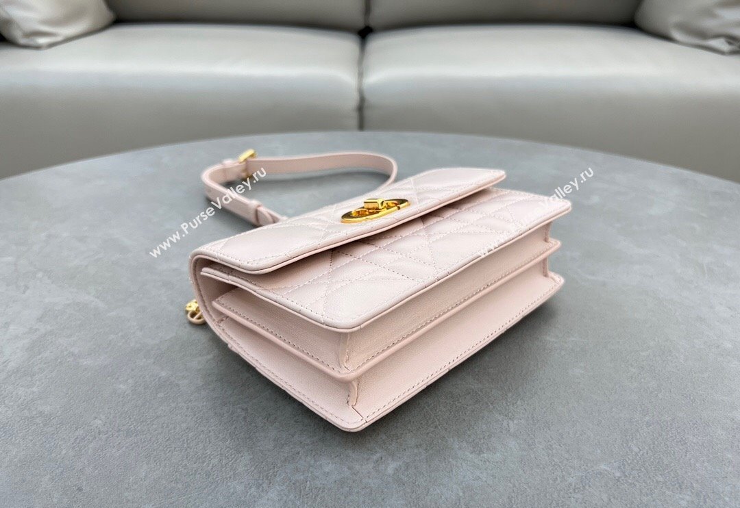 Dior Miss Caro Mini bag in Macrocannage Lambskin Blush Pink 2024 5169 (XXG-241031090)