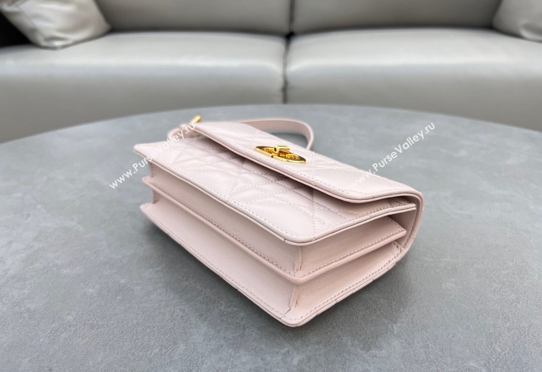 Dior Miss Caro Mini bag in Macrocannage Lambskin Blush Pink 2024 5169 (XXG-241031090)