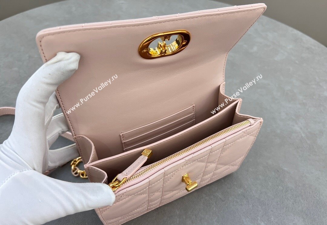 Dior Miss Caro Mini bag in Macrocannage Lambskin Blush Pink 2024 5169 (XXG-241031090)