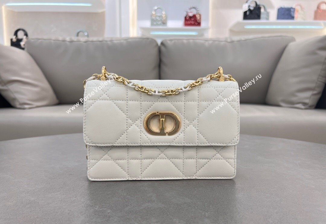 Dior Miss Caro Mini bag in Macrocannage Lambskin White 2024 5169 (XXG-241031091)