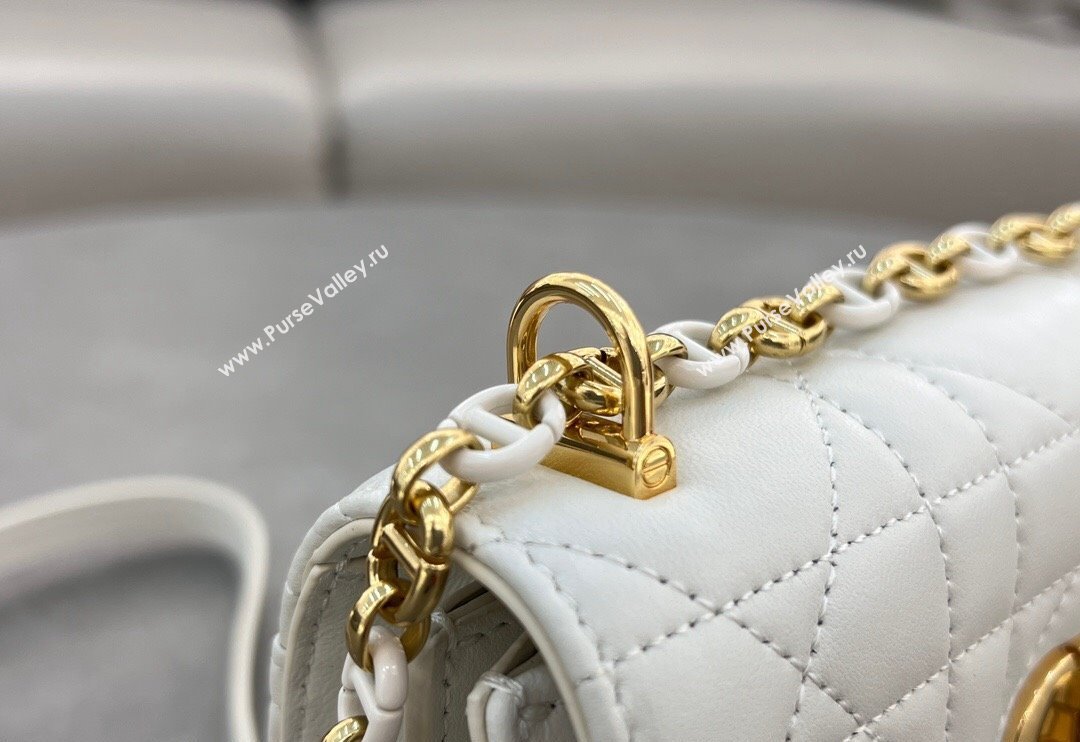 Dior Miss Caro Mini bag in Macrocannage Lambskin White 2024 5169 (XXG-241031091)