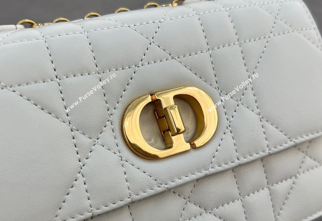 Dior Miss Caro Mini bag in Macrocannage Lambskin White 2024 5169 (XXG-241031091)