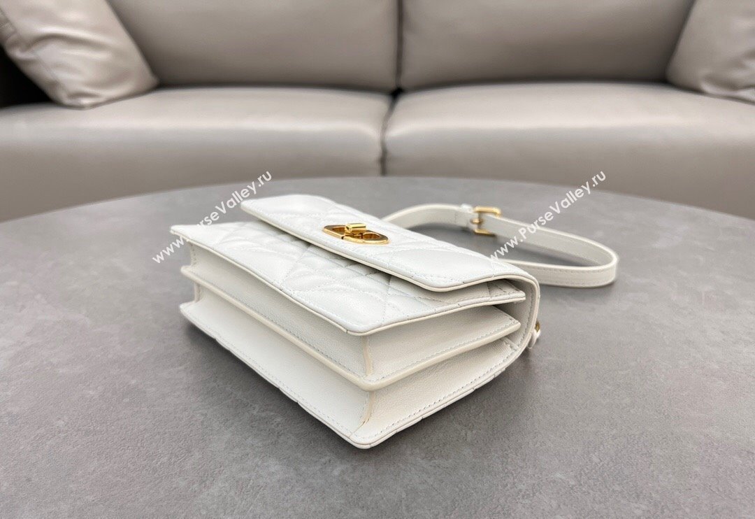 Dior Miss Caro Mini bag in Macrocannage Lambskin White 2024 5169 (XXG-241031091)