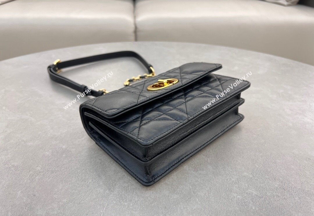 Dior Miss Caro Mini bag in Macrocannage Lambskin Black 2024 5169 (XXG-241031092)