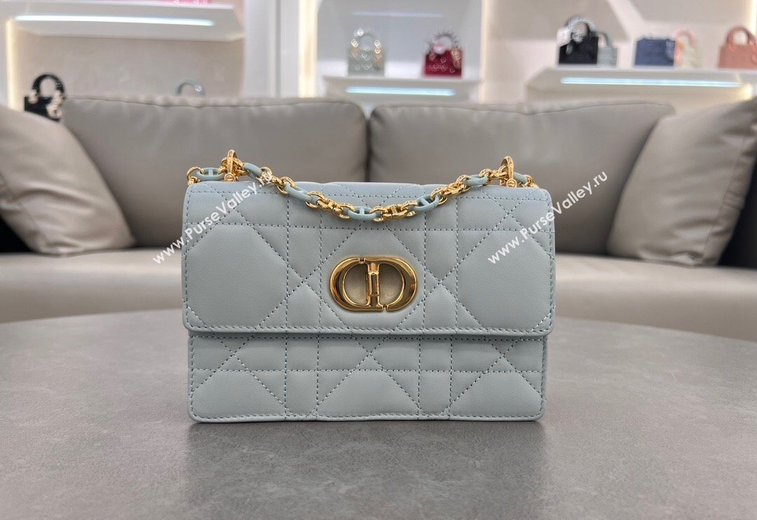 Dior Miss Caro Mini bag in Macrocannage Lambskin Lake Blue 2024 5169 (XXG-241031094)