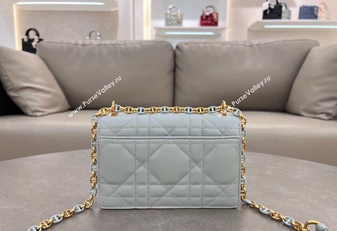 Dior Miss Caro Mini bag in Macrocannage Lambskin Lake Blue 2024 5169 (XXG-241031094)