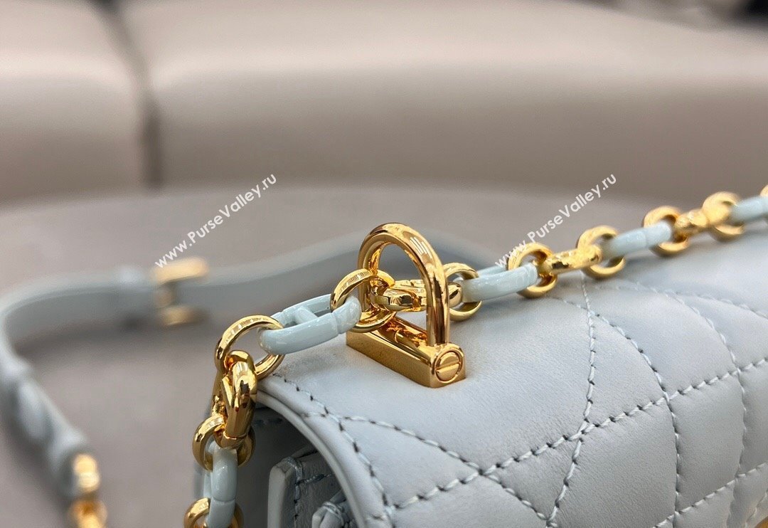 Dior Miss Caro Mini bag in Macrocannage Lambskin Lake Blue 2024 5169 (XXG-241031094)