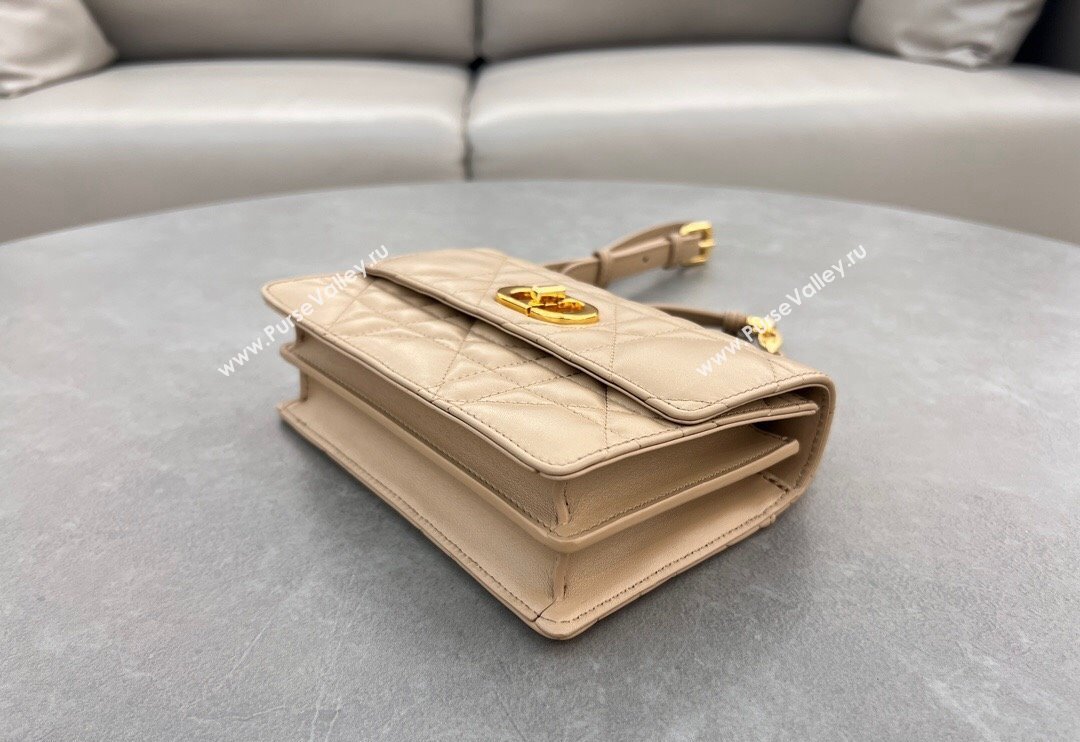 Dior Miss Caro Mini bag in Macrocannage Lambskin Biscuits Beige 2024 5169 (XXG-241031095)