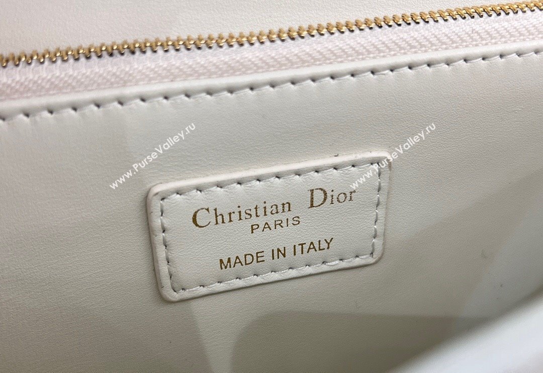 Dior My Dior Top Handle Bag in Patent Cannage Calfskin White 2024 0997 (BF-241031084)