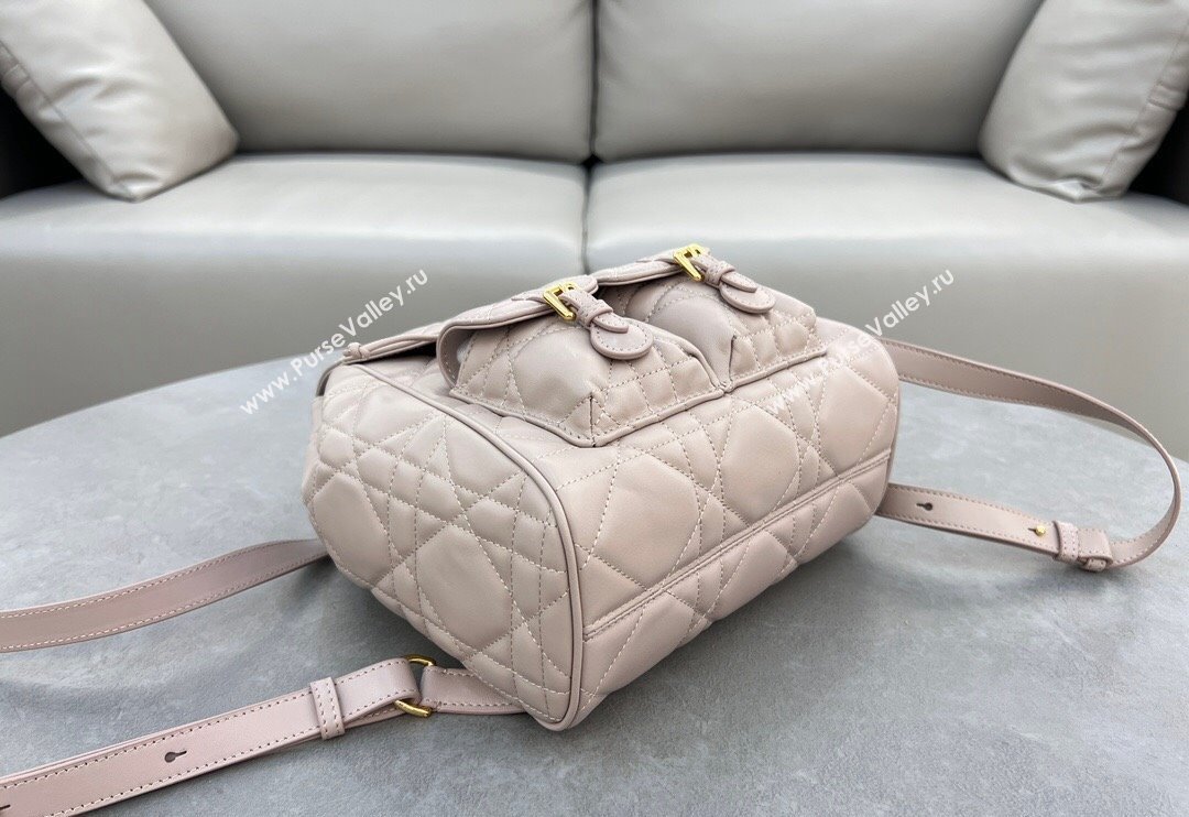 Dior Medium Dior Caro Backpack Bag in Macrocannage Lambskin Nude Pink 2024 (XXG-241101015)