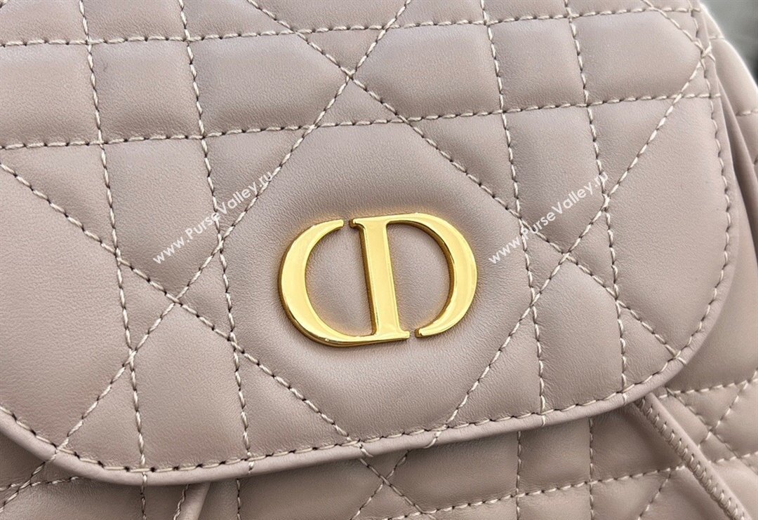 Dior Medium Dior Caro Backpack Bag in Macrocannage Lambskin Nude Pink 2024 (XXG-241101015)