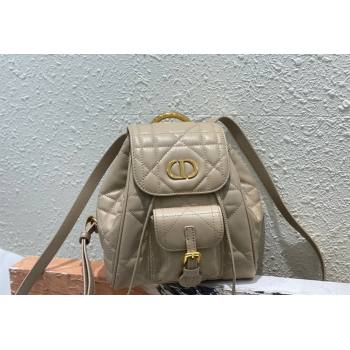 Dior Small Dior Caro Backpack Bag in Macrocannage Lambskin Biscuit Beige 2024 (XXG-241101006)