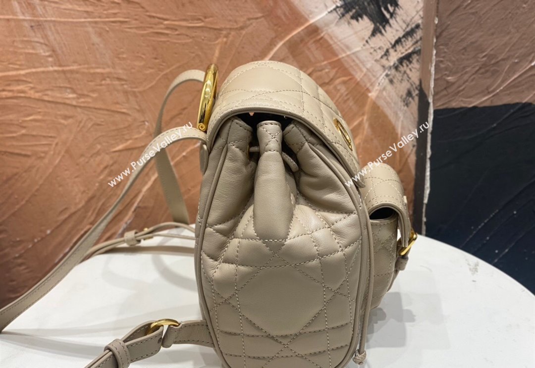 Dior Small Dior Caro Backpack Bag in Macrocannage Lambskin Biscuit Beige 2024 (XXG-241101006)