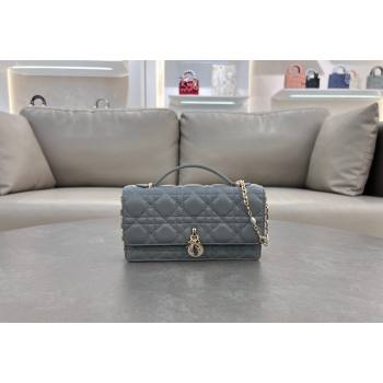 Dior My Dior Mini Bag in Cannage Lambskin with Pearl 0980 Grey (BF-241031075)