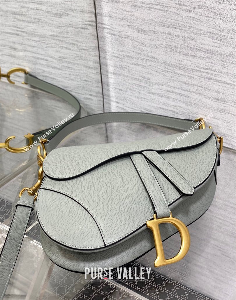 Dior Medium Saddle Bag with Strap in Grained Calfskin Rock Grey 2024 (XXG-241101040)