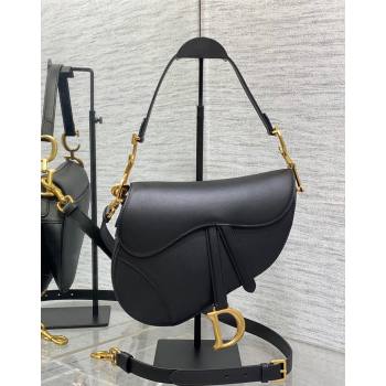 Dior Medium Saddle Bag with Strap in Smooth Calfskin Black 2024 (XXG-241101051)