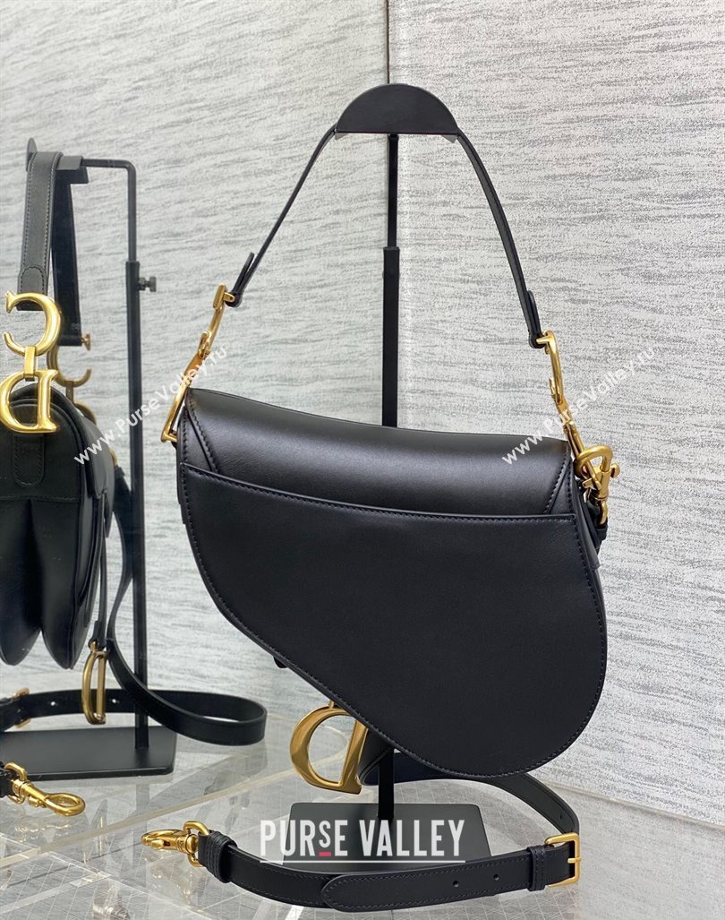 Dior Medium Saddle Bag with Strap in Smooth Calfskin Black 2024 (XXG-241101051)