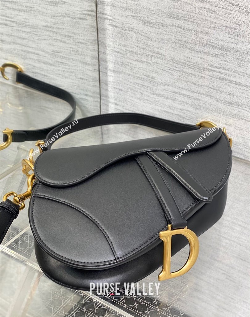 Dior Medium Saddle Bag with Strap in Smooth Calfskin Black 2024 (XXG-241101051)