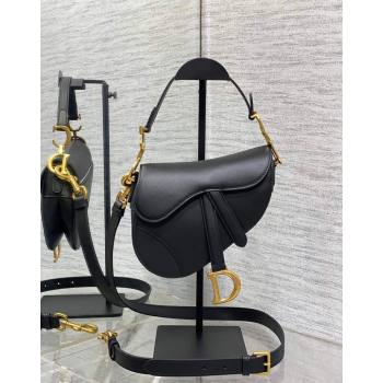 Dior Mini Saddle Bag with Strap in Smooth Calfskin Black 2024 (XXG-241101061)