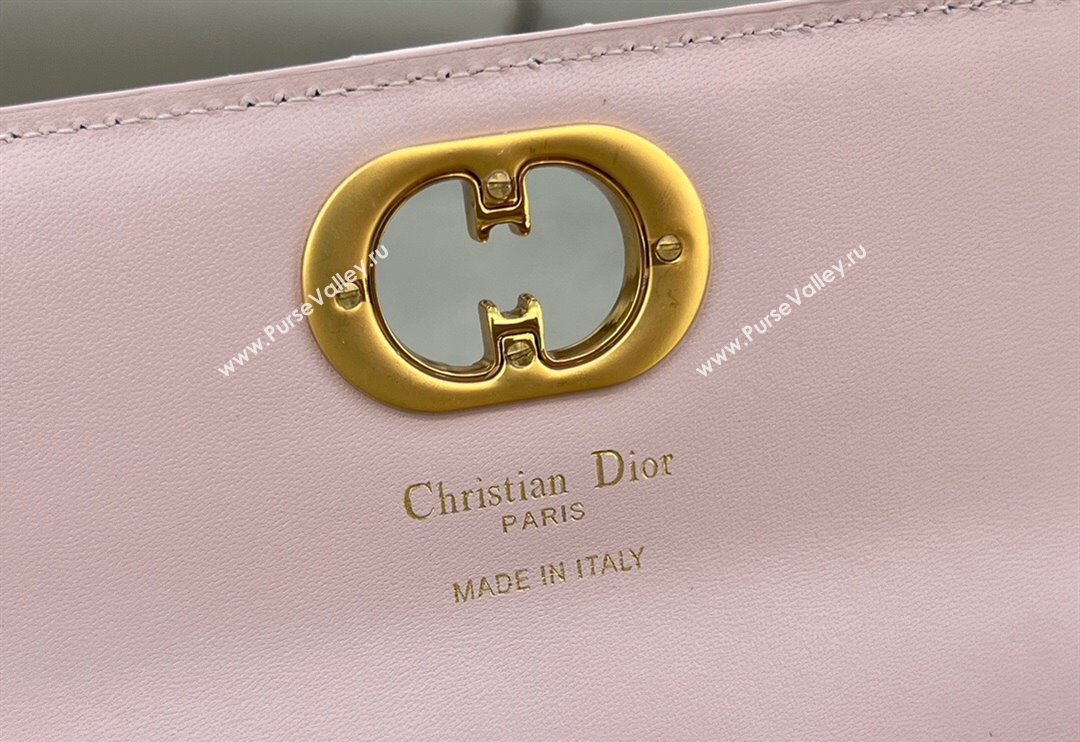 Dior Miss Caro Pouch with Chain in Macrocannage Lambskin Light Pink 2024 5225 (BF-241031089)