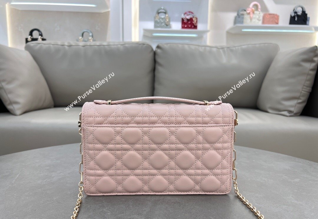 Dior My Dior Top Handle Bag in Cannage Lambskin Blush Pink 2024 0997 (BF-241031076)