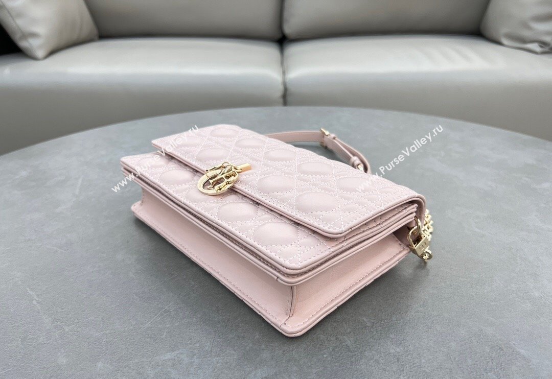 Dior My Dior Top Handle Bag in Cannage Lambskin Blush Pink 2024 0997 (BF-241031076)