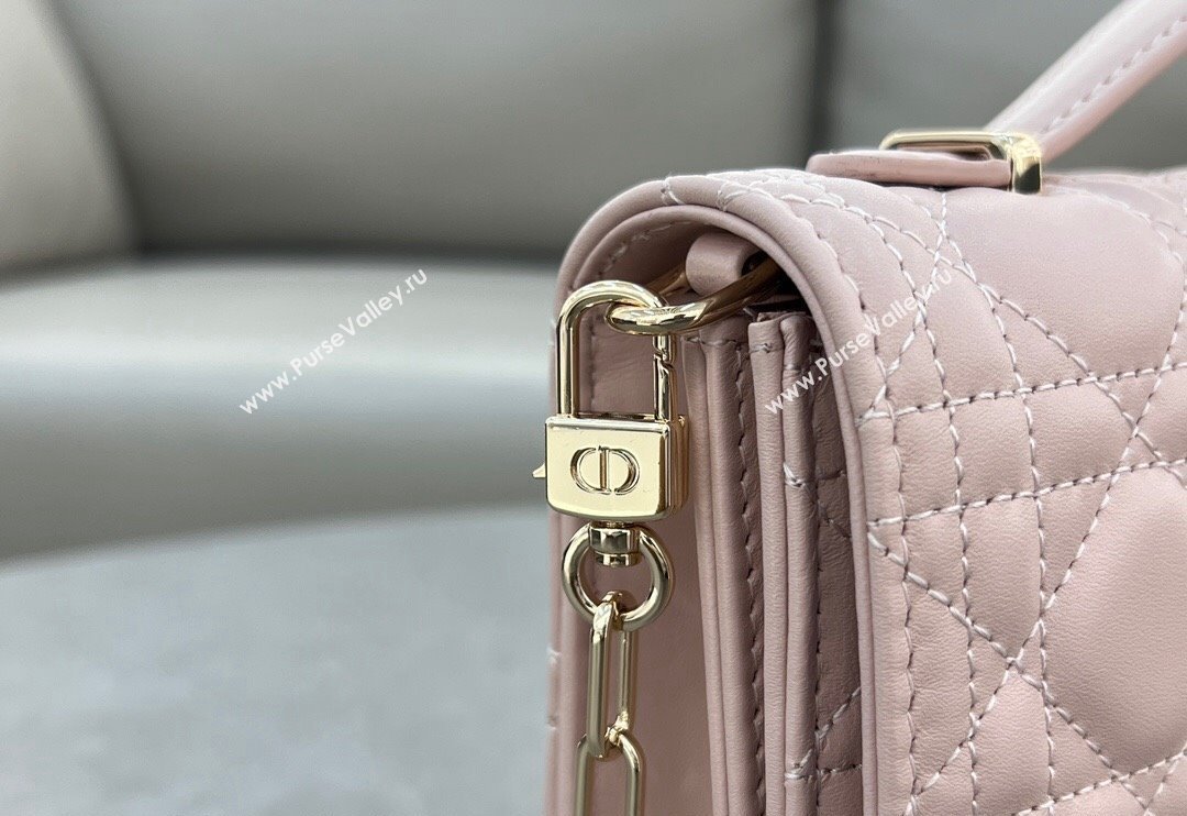 Dior My Dior Top Handle Bag in Cannage Lambskin Blush Pink 2024 0997 (BF-241031076)