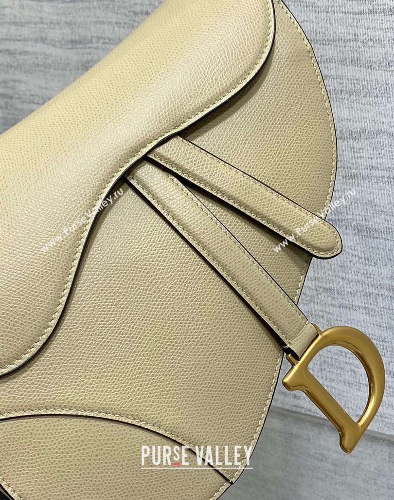 Dior Medium Saddle Bag with Strap in Grained Calfskin Apricot 2024 (XXG-241101038)