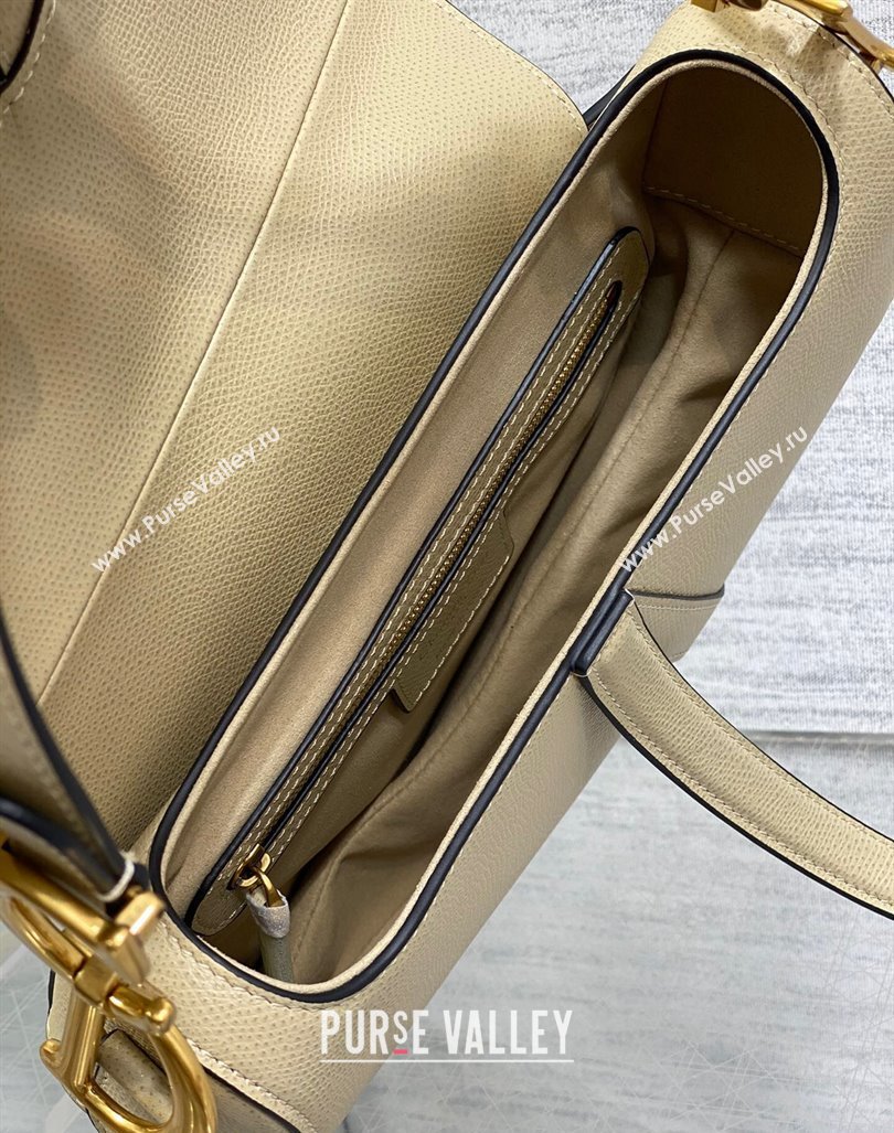 Dior Medium Saddle Bag with Strap in Grained Calfskin Apricot 2024 (XXG-241101038)