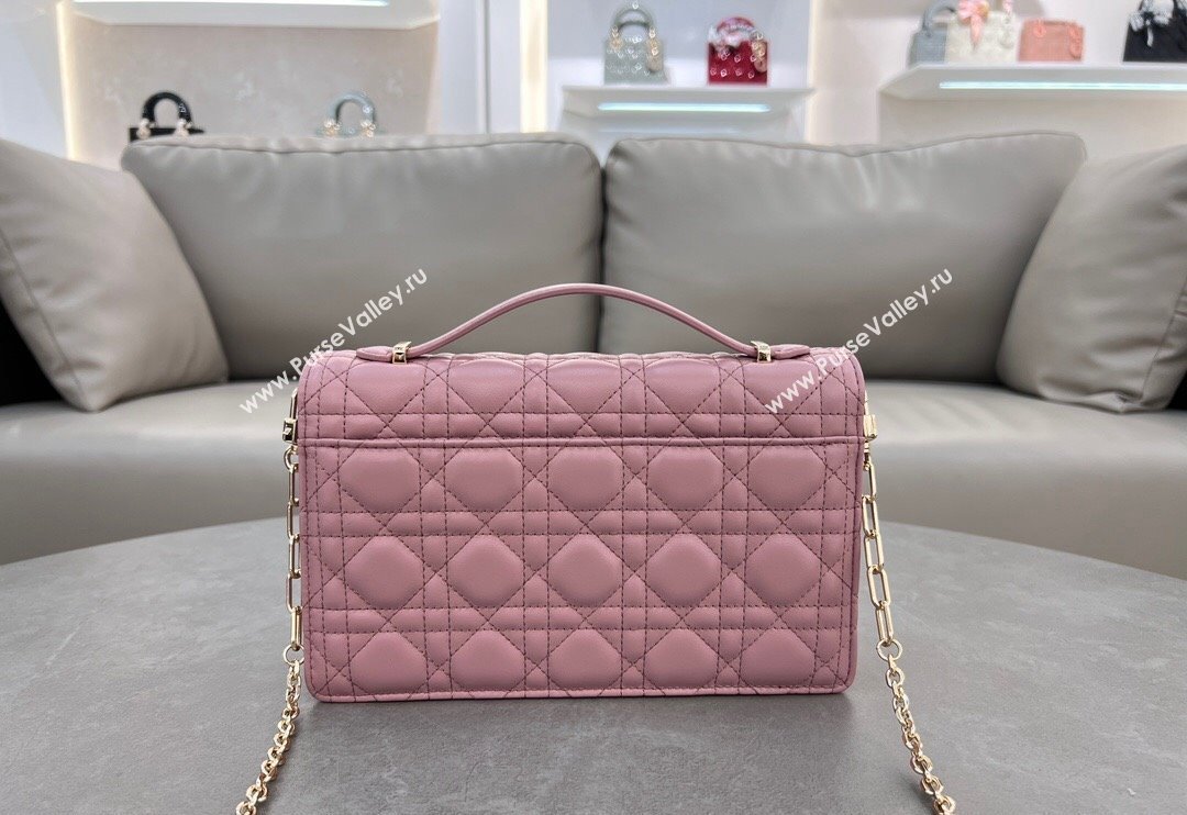 Dior My Dior Top Handle Bag in Cannage Lambskin Aged Pink 2024 0997 (BF-241031077)