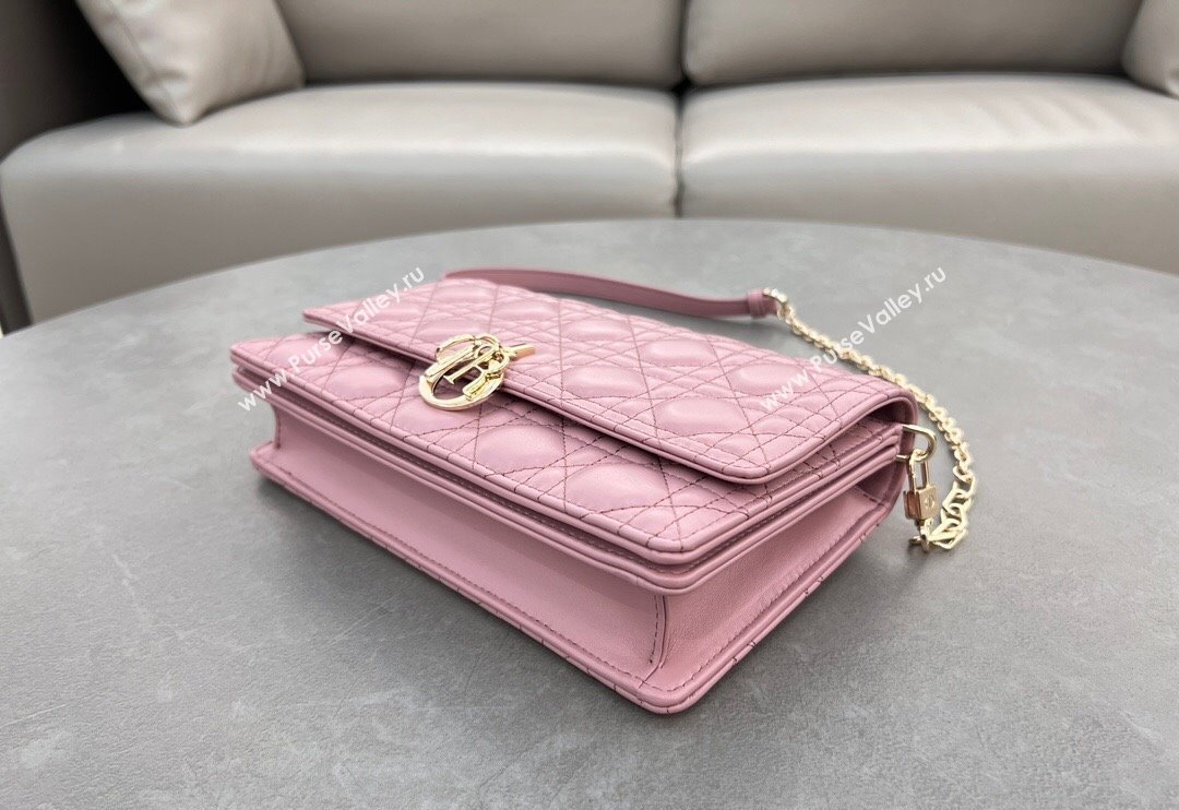 Dior My Dior Top Handle Bag in Cannage Lambskin Aged Pink 2024 0997 (BF-241031077)