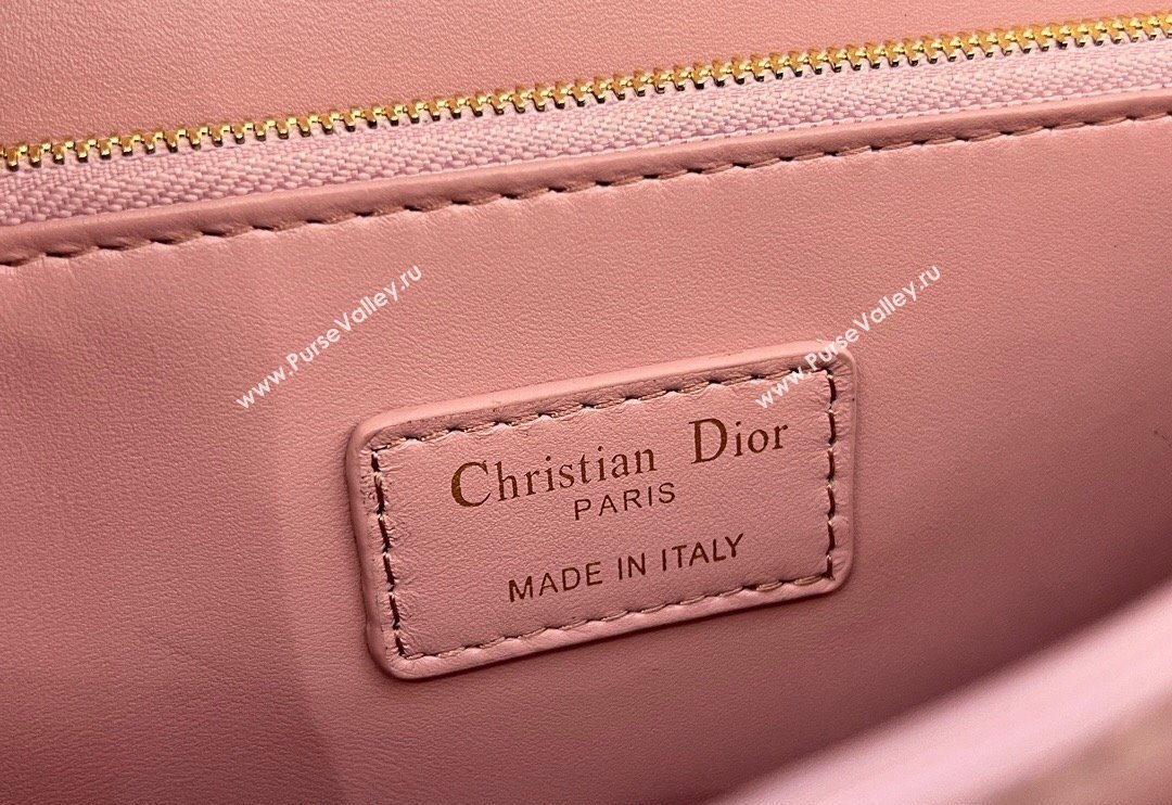 Dior My Dior Top Handle Bag in Cannage Lambskin Aged Pink 2024 0997 (BF-241031077)