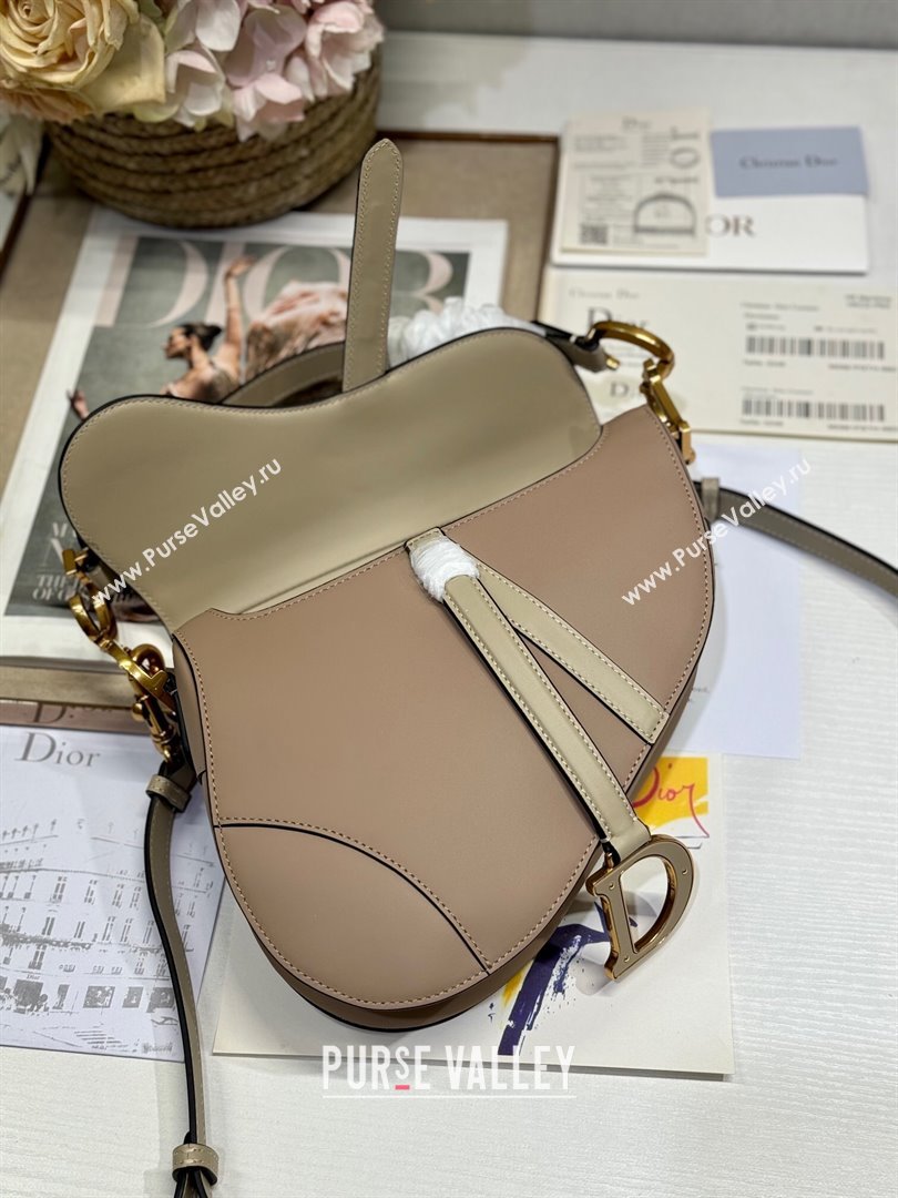 Dior Medium Saddle Bag with Strap in Grained Calfskin Biscuit Beige/Beige 2024 (XXG-241101050)