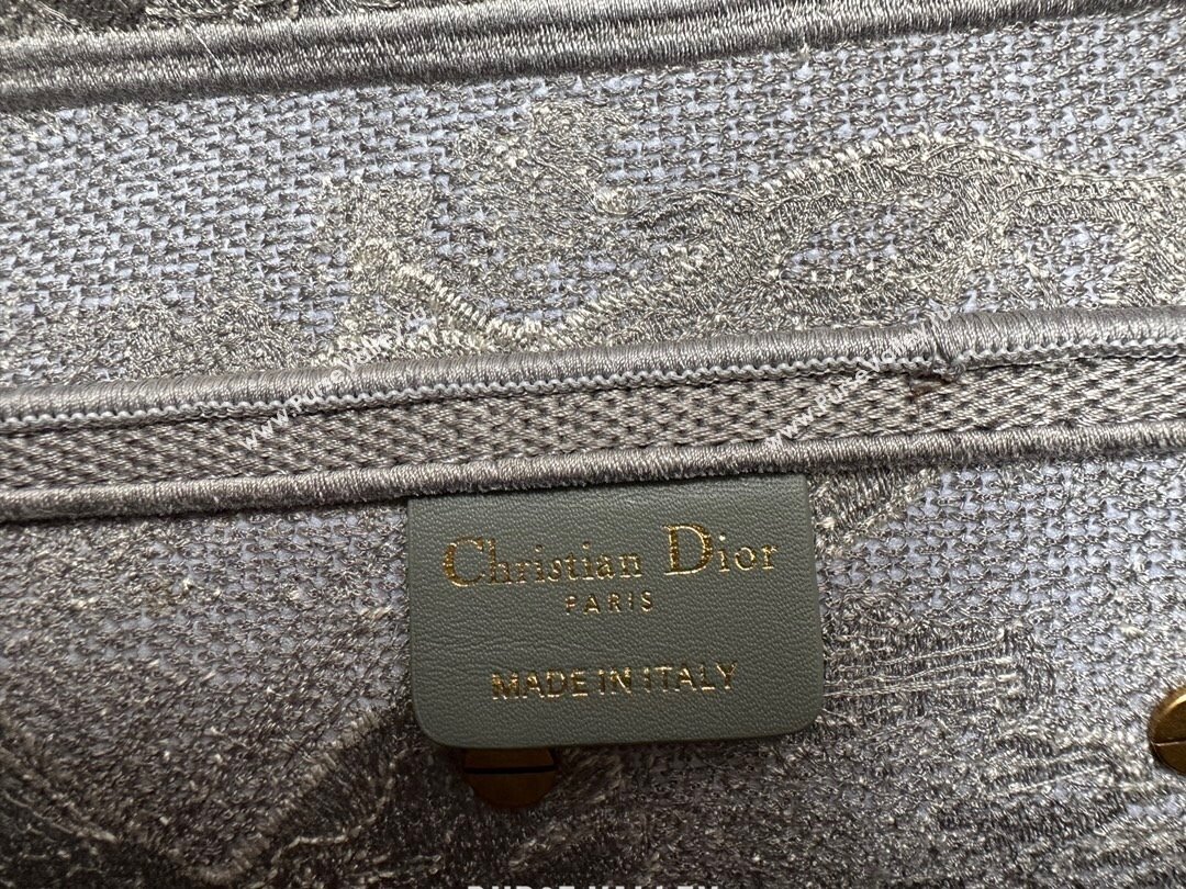 Dior Medium Saddle Bag in Grey Toile de Jouy Embroidery 2024 (XXG-241101076)