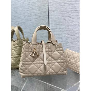 Dior Medium Toujours Tote bag in Macrocannage Calfskin Blush Beige 2024 (XXG-241101103)