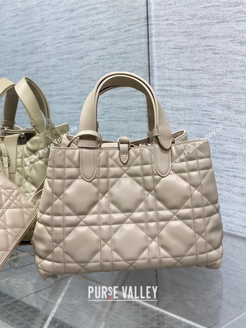 Dior Medium Toujours Tote bag in Macrocannage Calfskin Blush Beige 2024 (XXG-241101103)