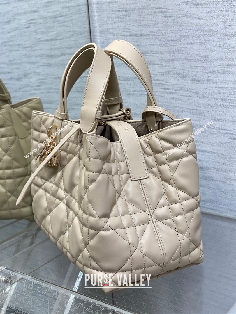 Dior Medium Toujours Tote bag in Macrocannage Calfskin Blush Beige 2024 (XXG-241101103)