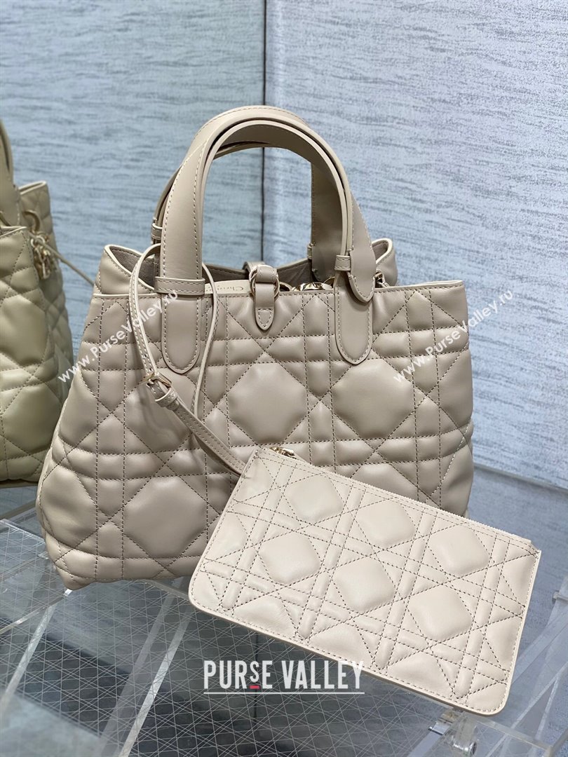 Dior Medium Toujours Tote bag in Macrocannage Calfskin Blush Beige 2024 (XXG-241101103)