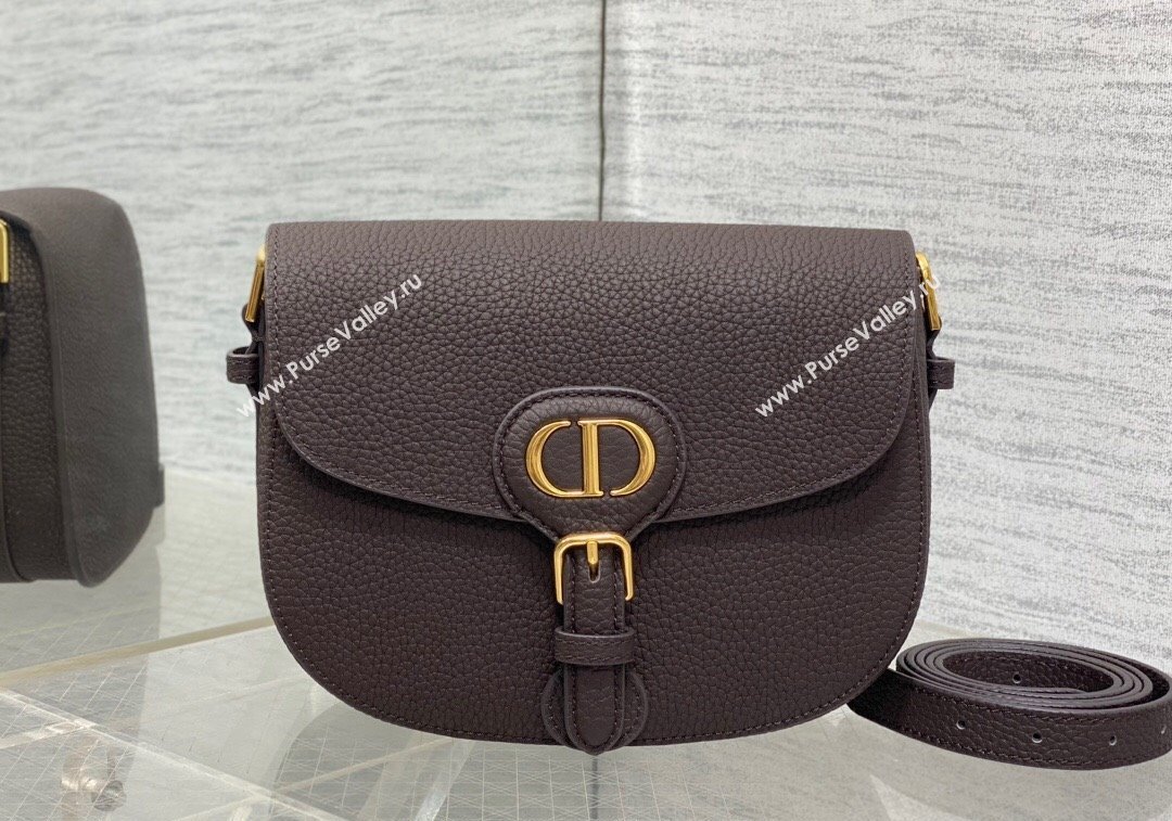 Dior Medium Bobby Bag in Grained Calfskin Coffee Brown 2024 M9042 (XXG-241212023)