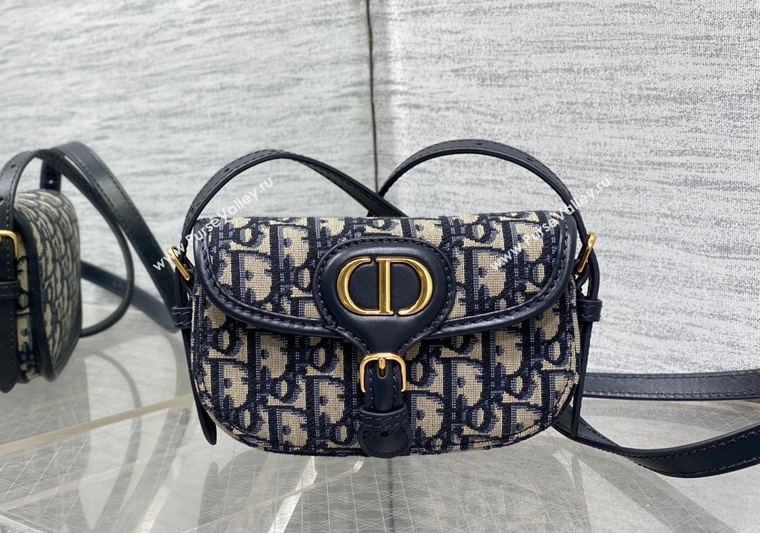 Dior Bobby Mini Bag in Blue Oblique Jacquard 2024 M9042 (XXG-241212014)