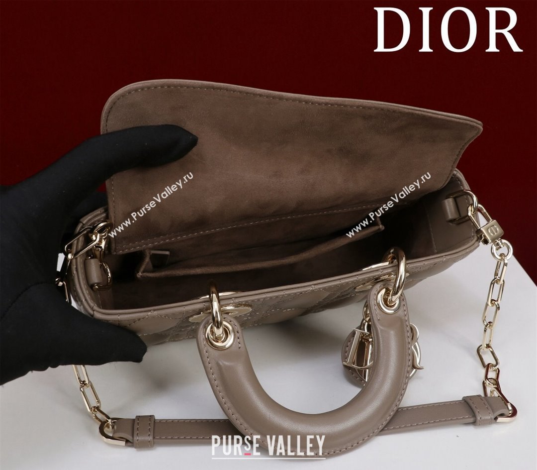 Dior Small Lady D-Joy Bag in Cannage Lambskin Khaki 2024 M0541 1212 (XXG-241212035)