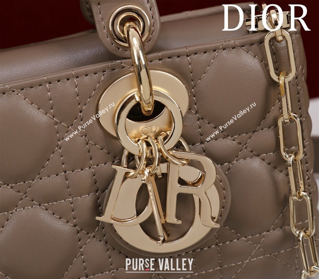 Dior Small Lady D-Joy Bag in Cannage Lambskin Khaki 2024 M0541 1212 (XXG-241212035)